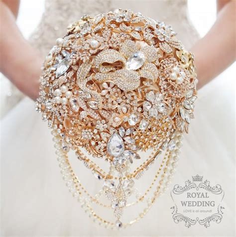 Great savings & free delivery / collection on many items. Bridal Bouquet Brooch Bouquet Gold Wedding Bouquet ...