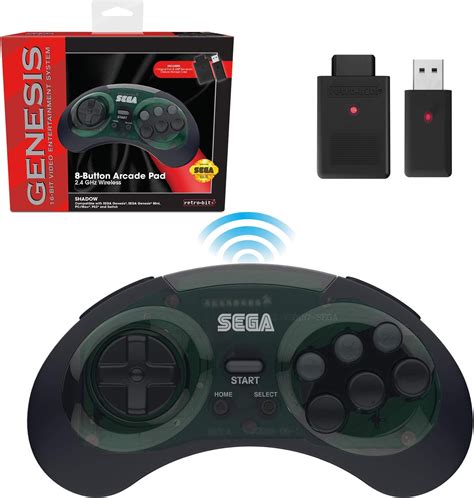 Retro Bit Sega Genesis 24 Ghz Wireless Controller 8 Button