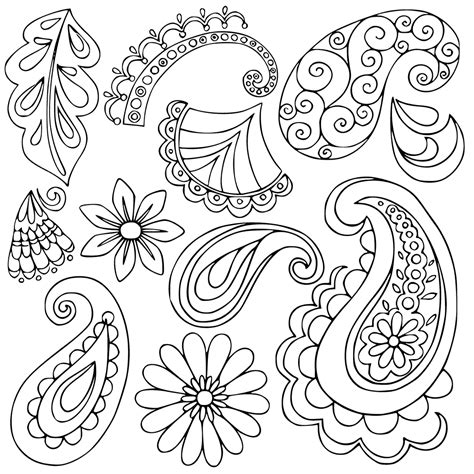 ️easy Paisley Coloring Pages Free Download