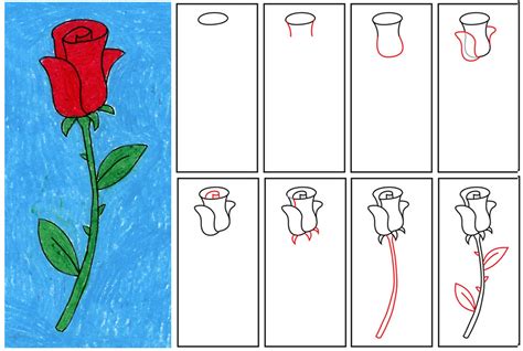 How to draw a rose with a stem. How To Draw A Rose Step By Step For Kids Easy - ClipArt Best
