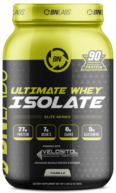Bn Labs Ultimate Whey Isolate 90 Protein By Weight With Velositol