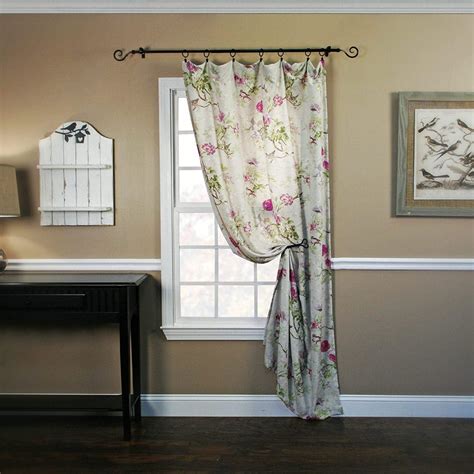 Balmoral Floral Print Tailored Panel Curtain 48 Inch By 63 Inch Sage