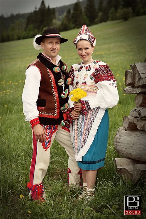 Slovak Highlanders Traditional Folk Attire A Beautiful Bride In A