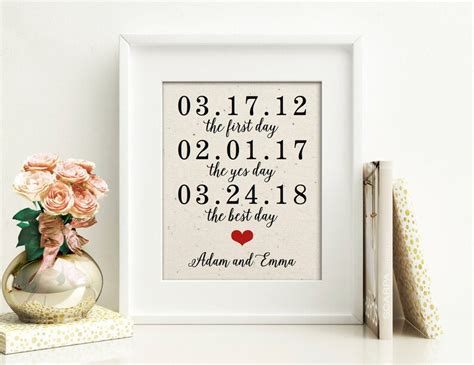 2 Year Anniversary T Wedding T Important Dates 2nd Etsy