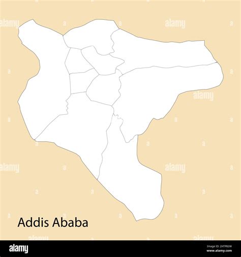 High Quality Map Of Addis Ababa Is A Region Of Ethiopia With Borders