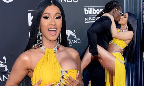 Cardi B Wears Revealing Frock For Passionate Display With Offset At