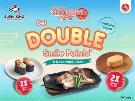Sushi king bonanza promotion sushi for rm3.18 from 8 march 2021 until 25 march 2021. Sushi King Members Day Promotion Get Double Smile Points ...