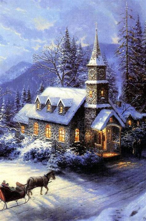 Magical Christmas Of Thomas Kinkade 22 Beautiful Christmas Scenes