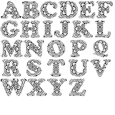 Mandala Alphabet Svg Fichiers Coupés Pour Silhouette Cricut Etsy