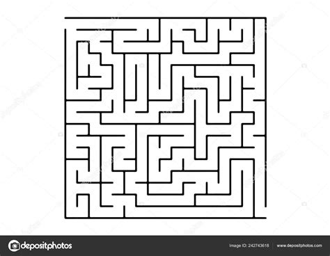 White Vector Pattern Black Labyrinth Black White Maze Simple Style
