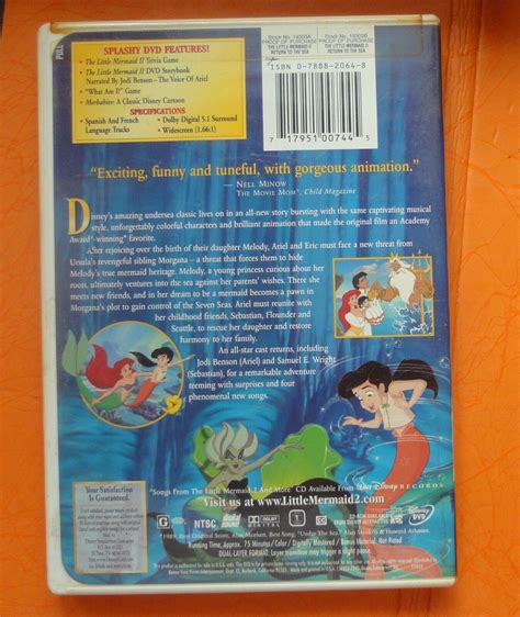The Little Mermaid Ii Return To The Sea Dvd Region 1 Ebay