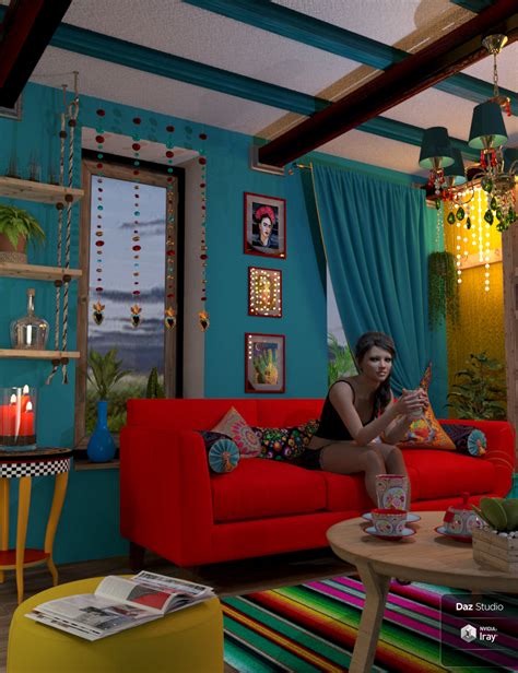 Boho Cottage Living Room Daz 3d
