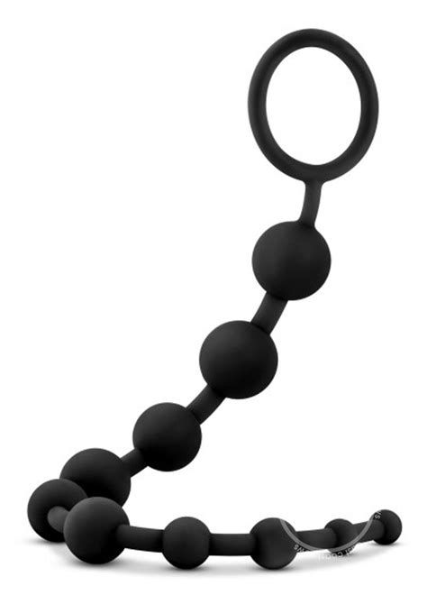 performance silicone anal beads black