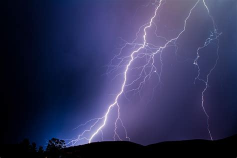 Wallpaper Thunderstorm Lightning Flash Dark Purple Hd Widescreen