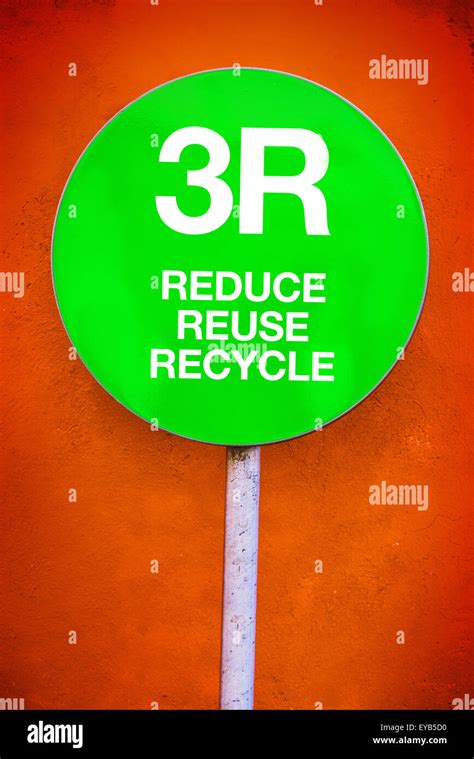 3r Reduce Reuse Recycle Green Sign For Ecology And Environmental