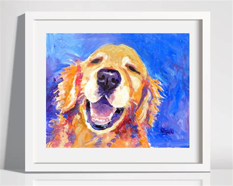 Golden Retriever Art Print Of Original Acrylic Painting 11x14 Etsy