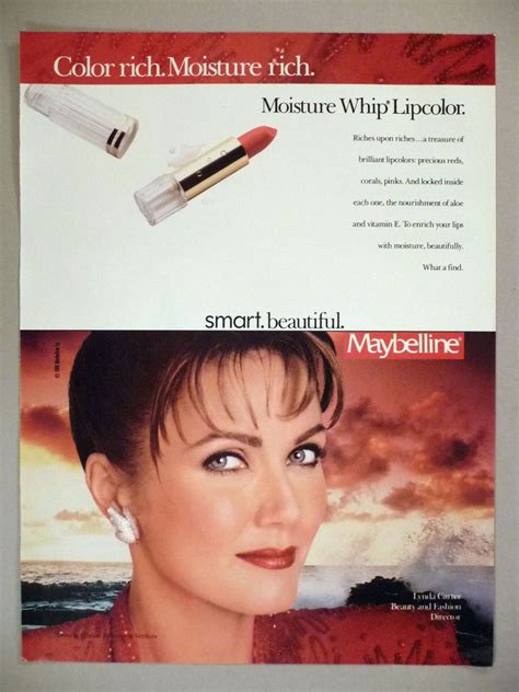 Maybelline Whip Lipcolor Lipstick Print Ad 1990 ~ Lynda Carter ~ Wonder Woman Ebay