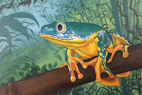 How To Paint A Frog In Acrylic Frog Art Cool Art Projects Animal