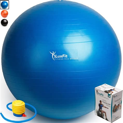 Exercise Ball Luxfit Premium 65cm Extra Thick Yoga Ball 1 Year Warranty Swiss Ball Includes