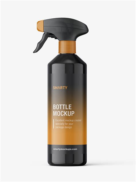 Bottle With Trigger Spray Mockup Glossy Smarty Mockups