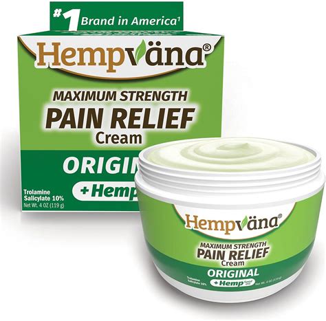 Amazon Com Hempvana Relief Cream With Seed Extract Relieves Inflammation Muscle Joint Back