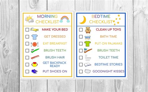 Kids Routine Morningbedtime Editable Checklist Printable Etsy