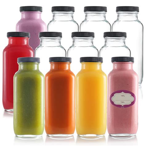 Buy Dilabee Glass Juice Bottles With Lids 12 Pack Bulk Glass Water