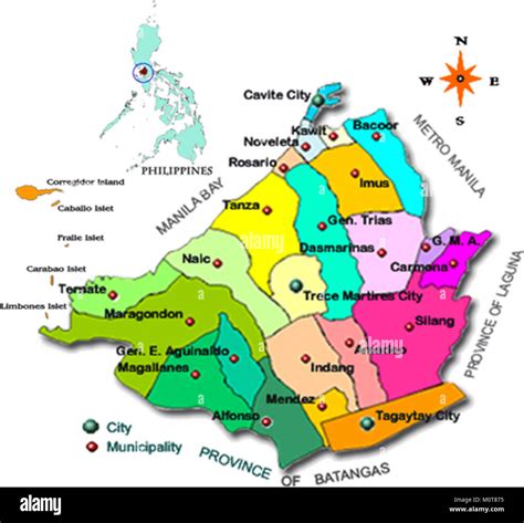 Map Of Cavite Province Philippines Islands With Names