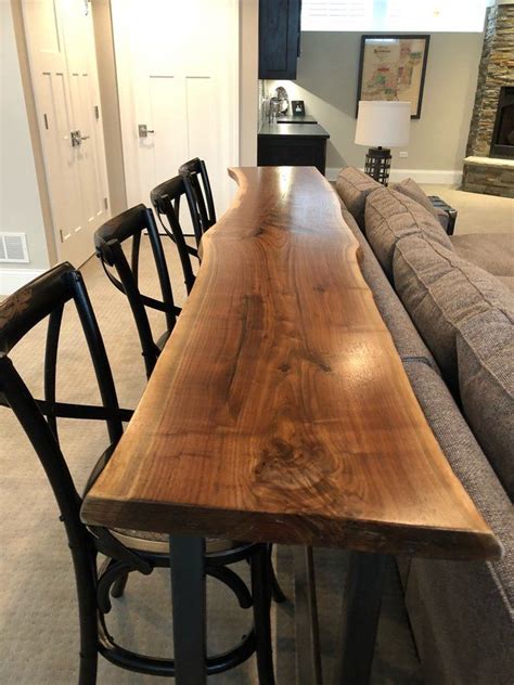 Welcome to the unique world of live edge tables. Live Edge Bar Table - Black Walnut Home Sofa Table | Home ...