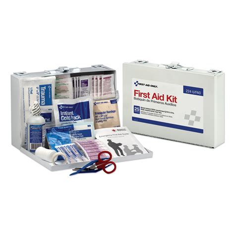 First Aid Kit For 25 People 104 Pieces Osha Compliant Metal Case