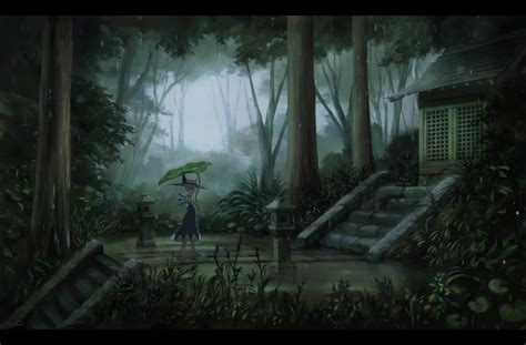 At least keep your promise, you old bastard! Download 3334x2193 Anime Landscape, Touhou, Cirno, Forest, Raining Wallpapers - WallpaperMaiden