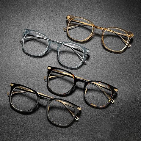 Bluxury Titanium Glasses Frame Men Vintage Designer Prescription Acetate Optical Eyeglasses