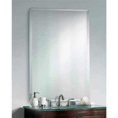 Frameless Rectangular 40 High 30 Wide Beveled Mirror P1394 Lamps Plus Bathroom Layout