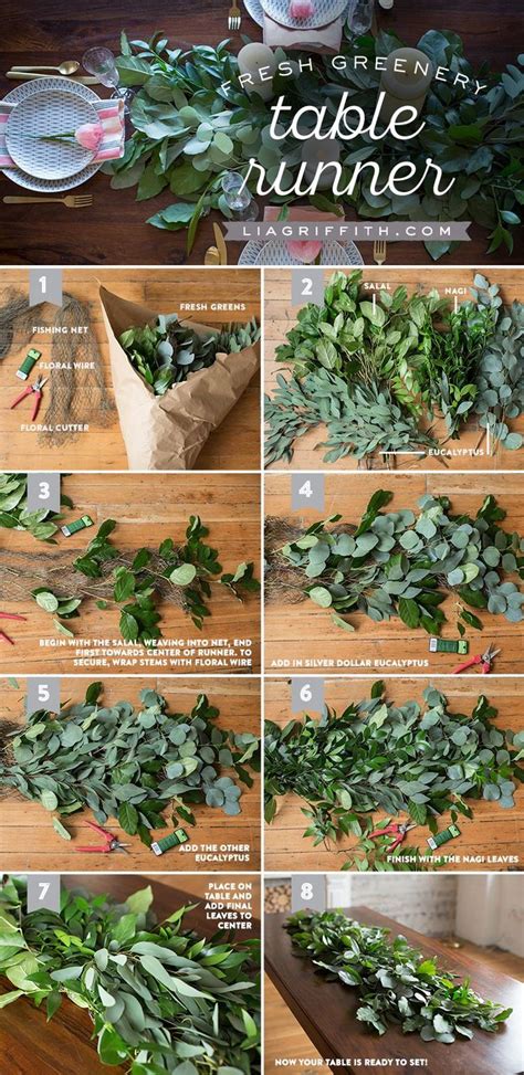 How To Make A Fresh Greenery Table Runner Table Decor