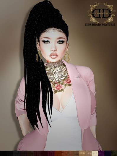 Second Life Marketplace Desmonia Braided Side Ponytail Fatpack