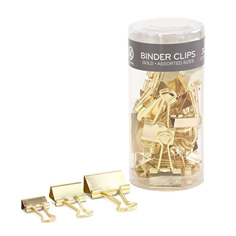 U Brands Binder Clips Assorted Sizes Gold Steel 30 Count Sroodon