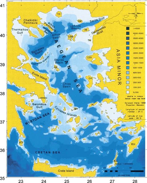 Bottom Topography Of The Aegean Sea Map Adapted From Karageorgis 1995