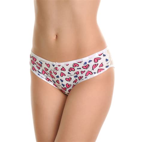 72 units of angelina cotton hiphuggers panties with heart print design womens panties