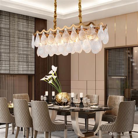 Modern Rectangle Kitchen Island Chandelier Lighting Luxury Dining