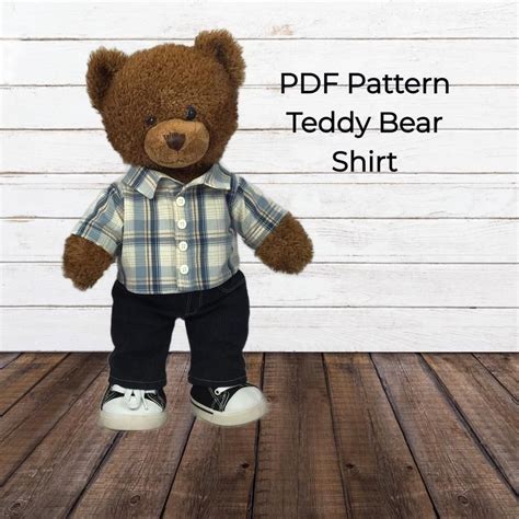 Teddy Bear Shirt Pdf Pattern Fits Build A Bear Other Etsy Teddy Bear Clothes Teddy