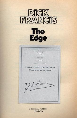 dick francis autographed signed book literary memorabilia