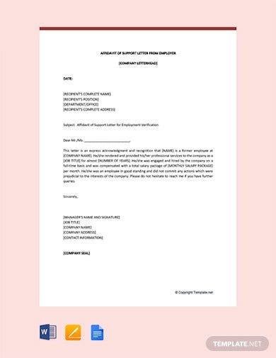 I am writing to request financial assistance for my family from your organization. 8+ Support Letter Templates in PDF | Google Docs | Word ...