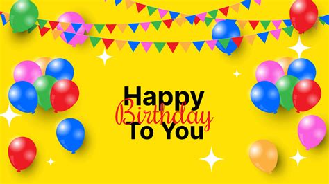 Colorful Happy Birthday Background With Balloons And Confetti Suitable