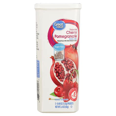 Great Value Sugar Free Antioxidant Cherry Pomegranate Drink Mix 048