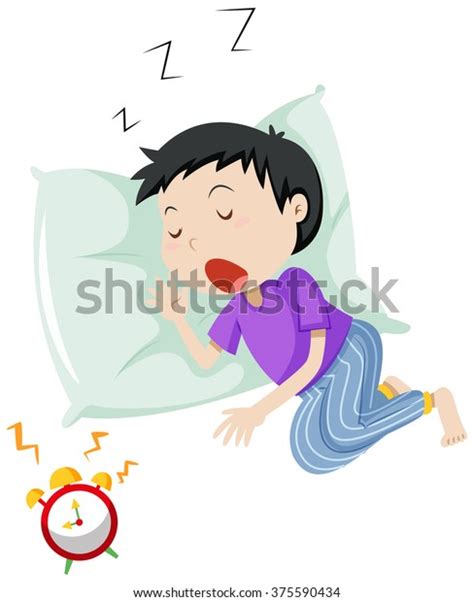 Boy Sleeping On Pillow Illustration Stock Vector Royalty Free