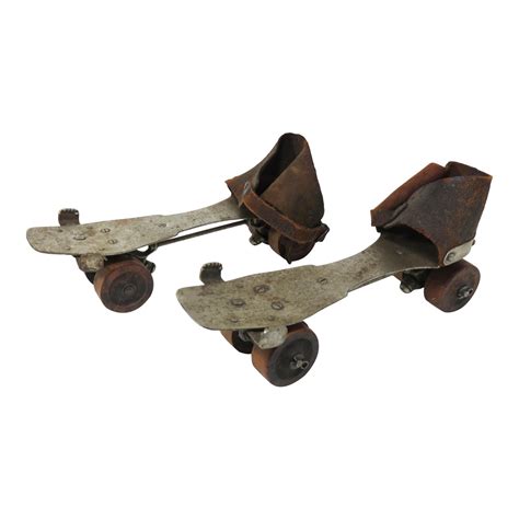 Early 1900s Antique American Wooden Wheel Roller Skates A Pair Chairish