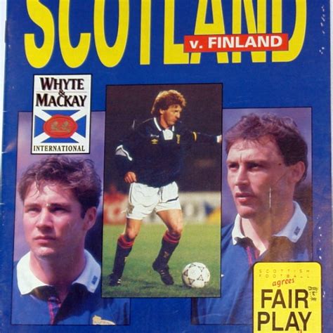 Scotland V Finland 1992 Programme Scottish Football Memorabilia