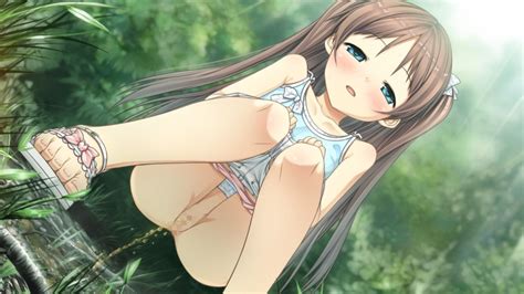 Cura Sawai Natsuha Monobeno Game Cg Girl Aqua Eyes Ass Blush Brown Hair Censored