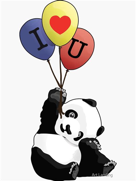 I Love You Panda Sticker For Sale By Mortensengames Redbubble