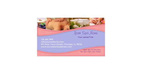 Spa Massage Business Card Zazzle
